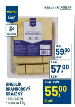 Makro KNEDLÍK BRAMBOROVÝ KRÁJENÝ nabídka