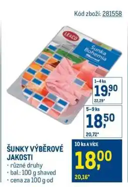 Makro ŠUNKY VÝBĚROVÉ JAKOSTI nabídka