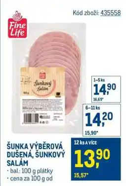 Makro ŠUNKA VÝBĚROVÁ DUŠENÁ, ŠUNKOVÝ SALÁM nabídka