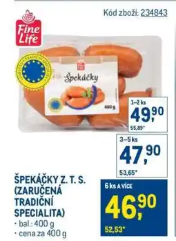 Makro Špekáčky Z. T. S. (zaručená tradiční specialita) nabídka