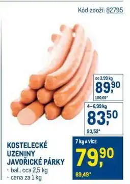 Makro KOSTELECKÉ UZENINY JAVOŘICKÉ PÁRKY nabídka