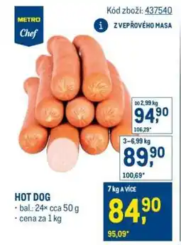 Makro Hot Dog nabídka