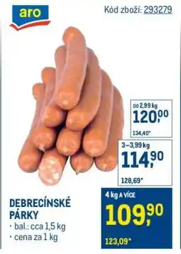 Makro Debrecínské párky nabídka