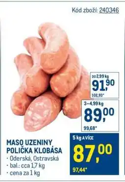 Makro MASO UZENINY POLIČKA KLOBÁSA nabídka