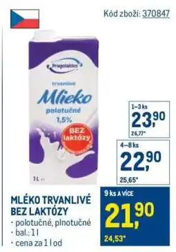 Makro MLÉKO TRVANLIVÉ BEZ LAKTÓZY nabídka
