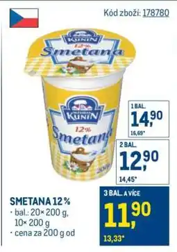 Makro Smetana 12 % nabídka