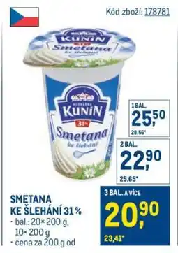 Makro Smetana ke šlehání 31 % nabídka