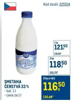 Makro SMETANA ČERSTVÁ 33 % nabídka