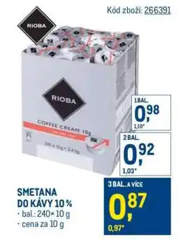 Makro Smetana do kávy 10 % nabídka
