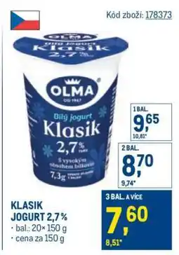 Makro Klasik jogurt 2,7 % nabídka