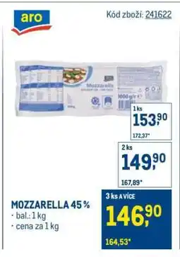 Makro Mozzarella 45 % nabídka