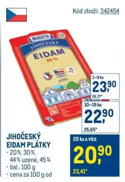 Makro Jihočeský eidam plátky nabídka