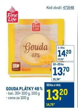 Makro Gouda plátky 48 % nabídka