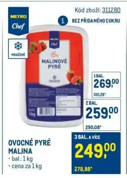 Makro OVOCNÉ PYRÉ MALINA nabídka