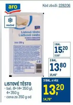 Makro Listové těsto nabídka