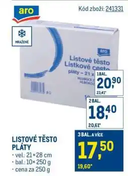 Makro LISTOVÉ TĚSTO PLÁTY nabídka