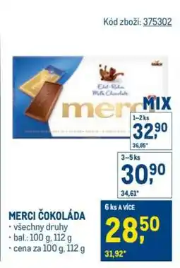 Makro Merci Čokoláda nabídka