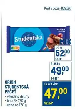 Makro Orion Studentská pečeť nabídka