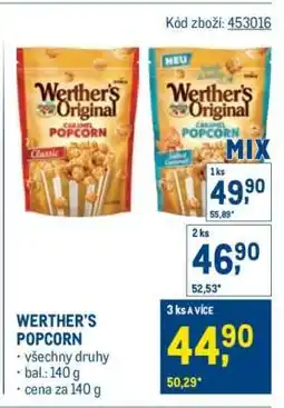 Makro WERTHER‘S Popcorn nabídka
