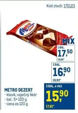 Makro Metro Dezert nabídka