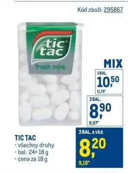 Makro Tic Tac nabídka