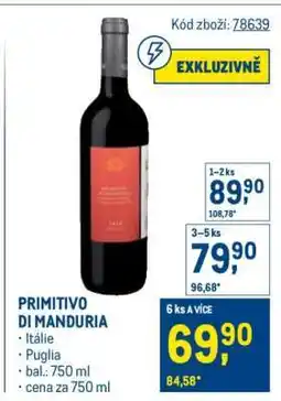 Makro Primitivo di Manduria nabídka