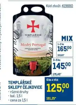 Makro Templářské sklepy Čejkovice nabídka