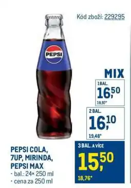 Makro PEPSI COLA, 7UP, MIRINDA, PEPSI MAX nabídka