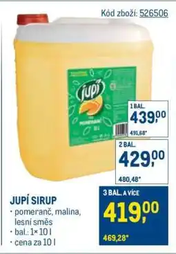 Makro Jupí sirup nabídka