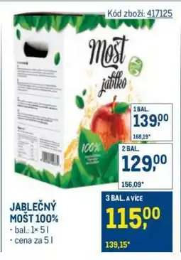 Makro Jablečný mošt 100% nabídka