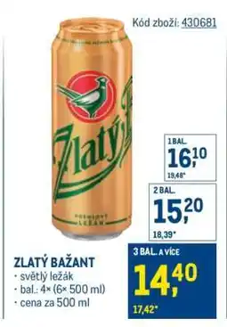 Makro Zlatý Bažant nabídka