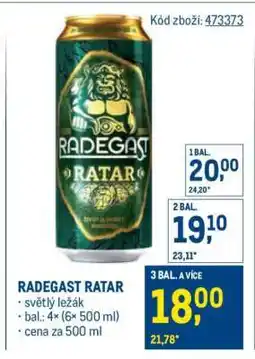 Makro Radegast Ratar nabídka