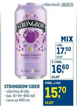 Makro Strongbow cider nabídka