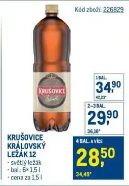 Makro Krušovice Královský ležák 12 nabídka