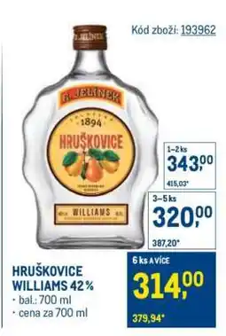 Makro Hruškovice Williams 42 nabídka