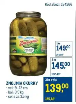 Makro Znojmia Okurky nabídka