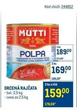 Makro Drcená rajčata nabídka
