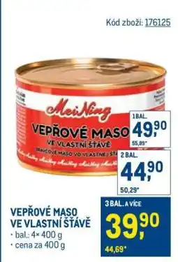 Makro Vepřové maso ve vlastní šťávě nabídka