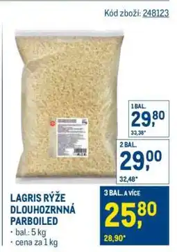 Makro LAGRIS RÝŽE DLOUHOZRNNÁ PARBOILED nabídka
