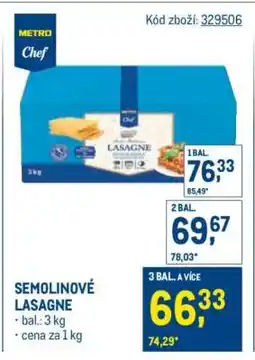Makro SEMOLINOVÉ LASAGNE nabídka