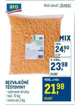 Makro Bezvaječné těstoviny nabídka