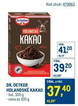 Makro Dr. Oetker Holandské kakao nabídka