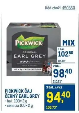 Makro PICKWICK ČAJ ČERNÝ EARL GREY nabídka