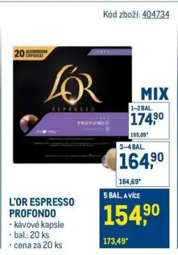 Makro L'OR ESPRESSO PROFONDO nabídka
