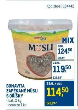 Makro BONAVITA ZAPÉKANÉ MÜSLI S OŘÍŠKY nabídka