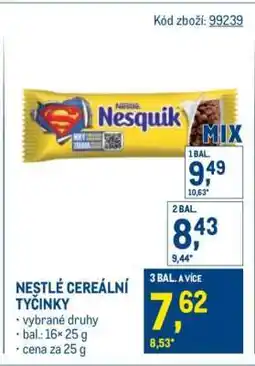 Makro Nestlé Cereální tyčinky nabídka