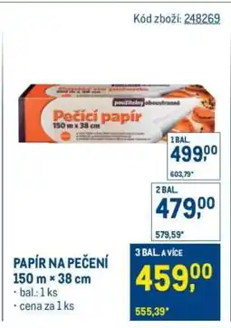 Makro Papír na pečení 150 m × 38 cm nabídka