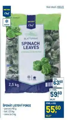 Makro Špenát listový porce nabídka
