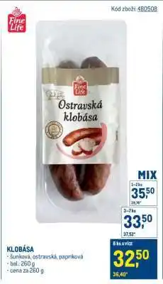 Makro klobása nabídka