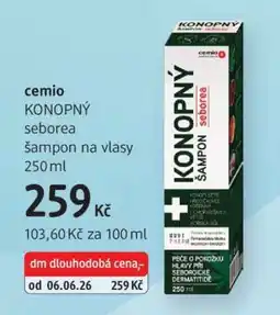 dm drogerie cemio KONOPNÝ seborea šampon na vlasy 250 ml nabídka